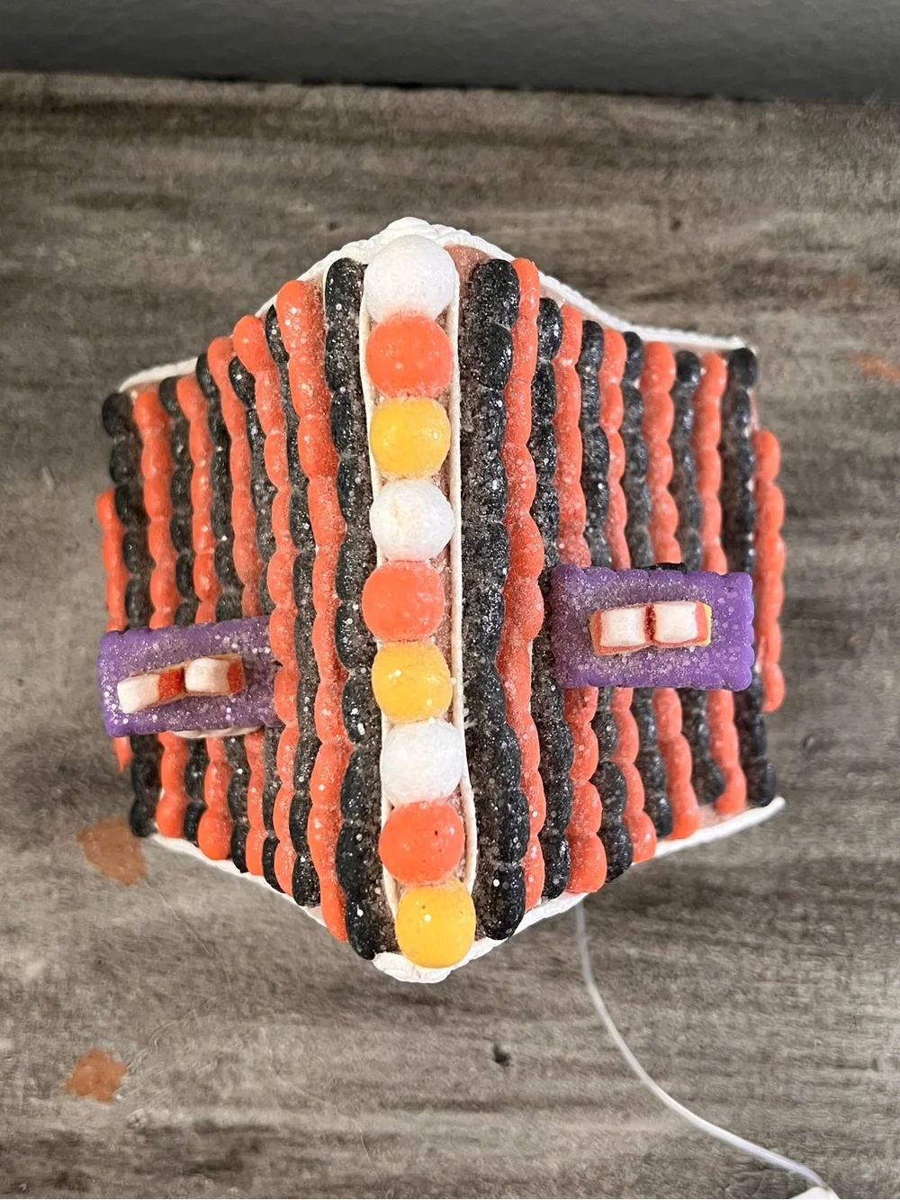 Lighted Sparkle Halloween Gingerbread House Decoration Candy Corn